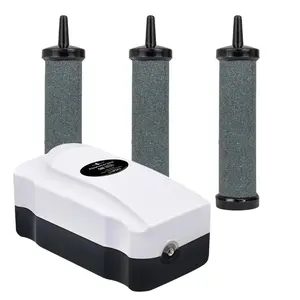 Aqua Dream 5W Quiet Aquarium Air Pump Kit with 3x High-Density Air Stones, 55 GPH Adjustable Flow Aerator for Fish Tanks, Ponds & Hydroponics, Oxygenates, Plug Play, Quiet Motor