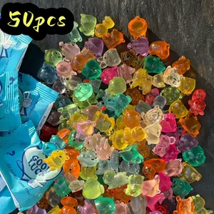 50Pcs Luminous Mini Resin Animal Figurines, Glow in Dark Tiny Ornaments for Home Desk Decor, DIY Craft & Party Gifts