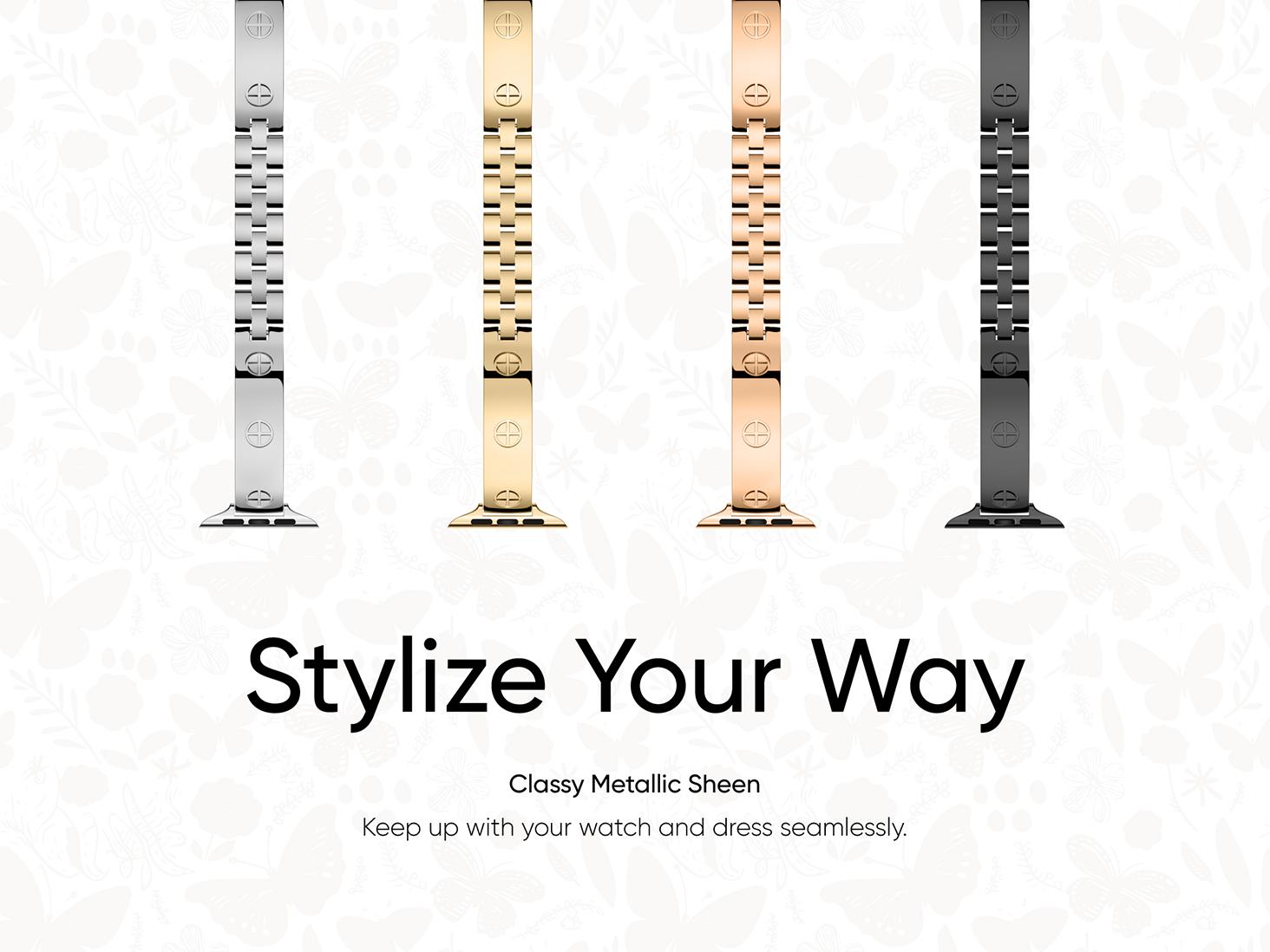 Missair 316L Stainless Steel Luxury Band Compatible with Apple Watch Series 11-1, SE, Ultra (38mm-49mm) , Adjustable Bracelet Strap for Women