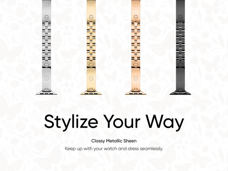 Missair 316L Stainless Steel Luxury Band Compatible with Apple Watch Series 11-1, SE, Ultra (38mm-49mm) , Adjustable Bracelet Strap for Women