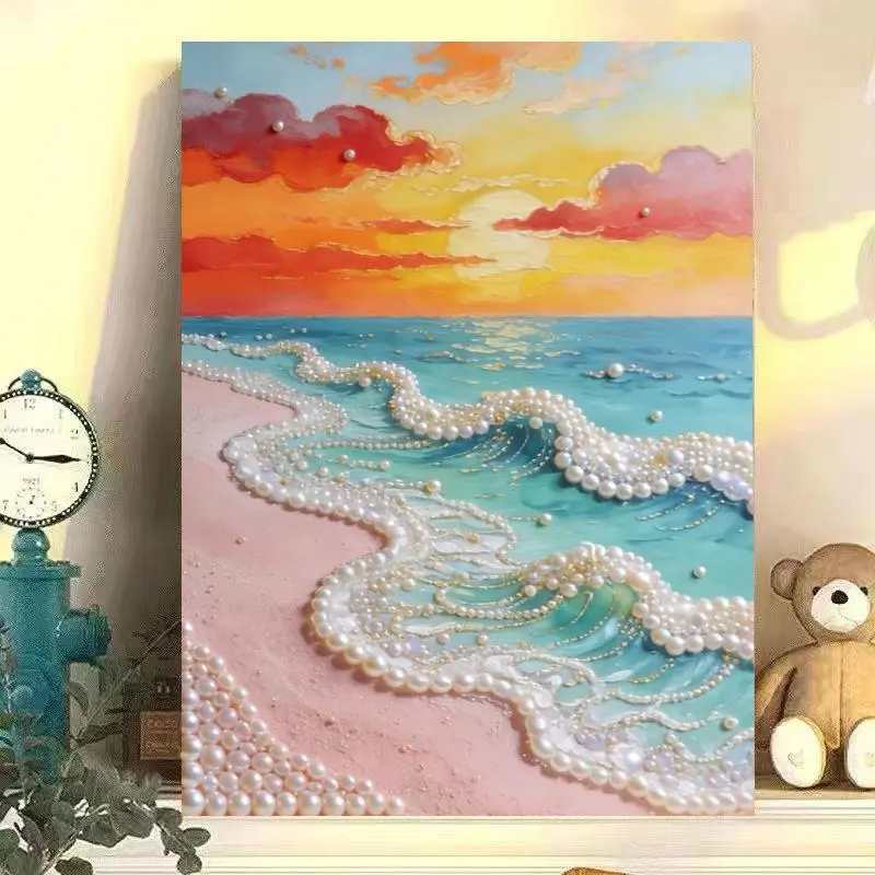 Shining Pearl DIY Art Painting - Easy for beginners, a exquisite handcrafted light luxury choice, elegant finished piece that brings artistic flair to your home space Shining Pearl DIY Art Painting - Easy for beginners, a exquisite handcrafted light luxury choice, elegant finished piece that brings artistic flair to your home space