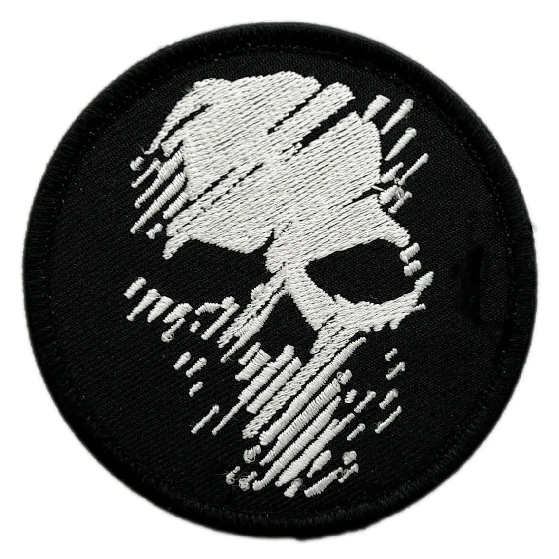 Ghost Skull Recoon Wildlands Embroidered Patch [3.0 inch -Hook Fastener Backing -G12]
