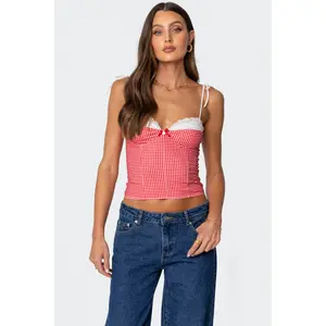 Peekaboo Lacey Gingham Corset