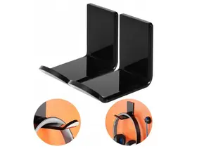 2-Pack Acrylic Headphone Hanger - Under Desk and Wall Mount Headset Display Stand Holder TIKA