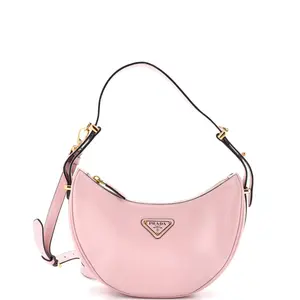 Pre-owned Leather Shoulder Bags Prada Arque Half Moon Hobo Small by Rebag