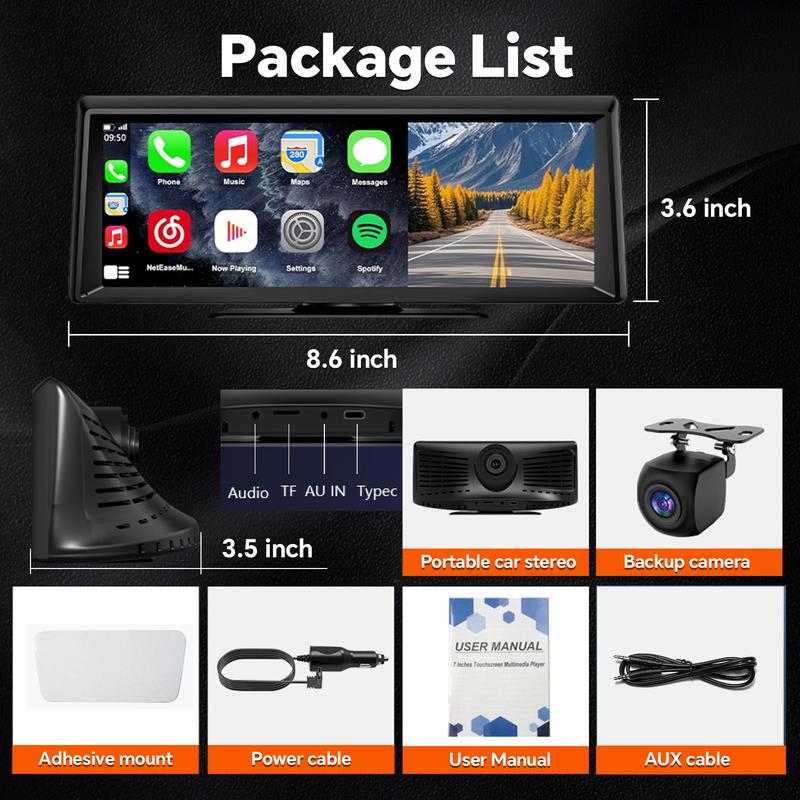 【HiEHA】New Year Gift: 2026 Dash Cam with 8.14" Wireless CarPlay Touchscreen, Wireless Carplay & Android Auto, 1080P Backup Camera, 2K Front, Mirror Link/Bluetooth/GPS Navigation/Satellite Radio for All Vehicles