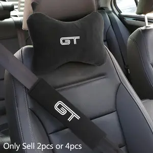 Car Seat Headrest Rest Neck Pillow Cushion Seat Belt Shoulder Pad For Ford Mustang GT 350 500 2015 2016 2017 2018 SHELBY Auto Interior Accessories