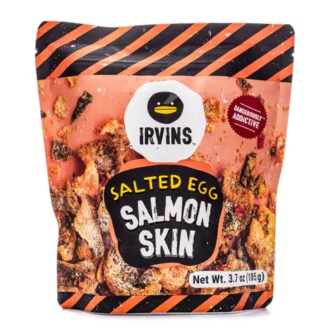 Irvins Salted Egg Salmon Skin 3.7 oz (105g) Crunchy Snack Chilli Chip