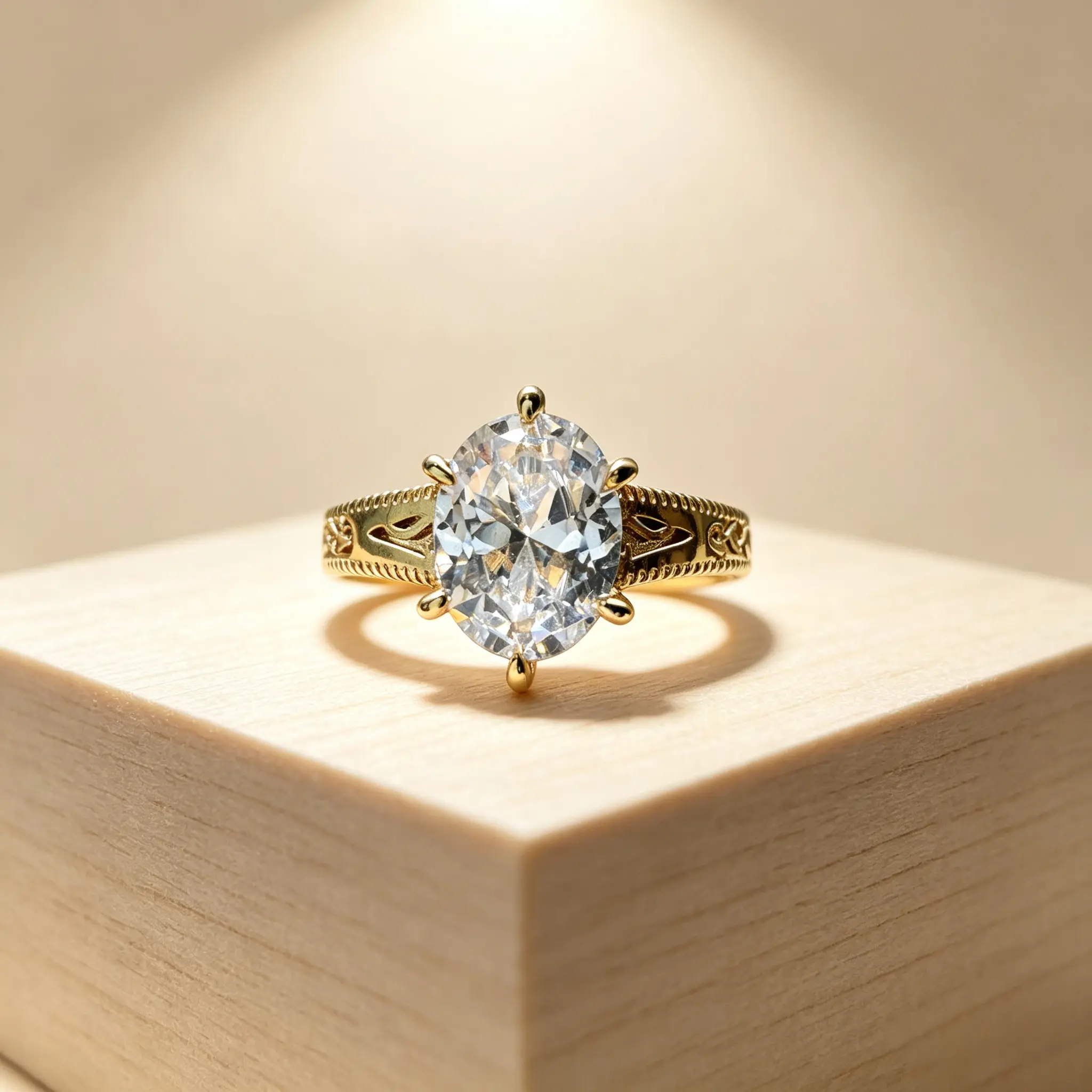 Women's Victorian-Style Wedding Ring, Synthetic Zirconia Openwork Engraving 3D Design Costume Jewelry, Ideal Anniversary Gift