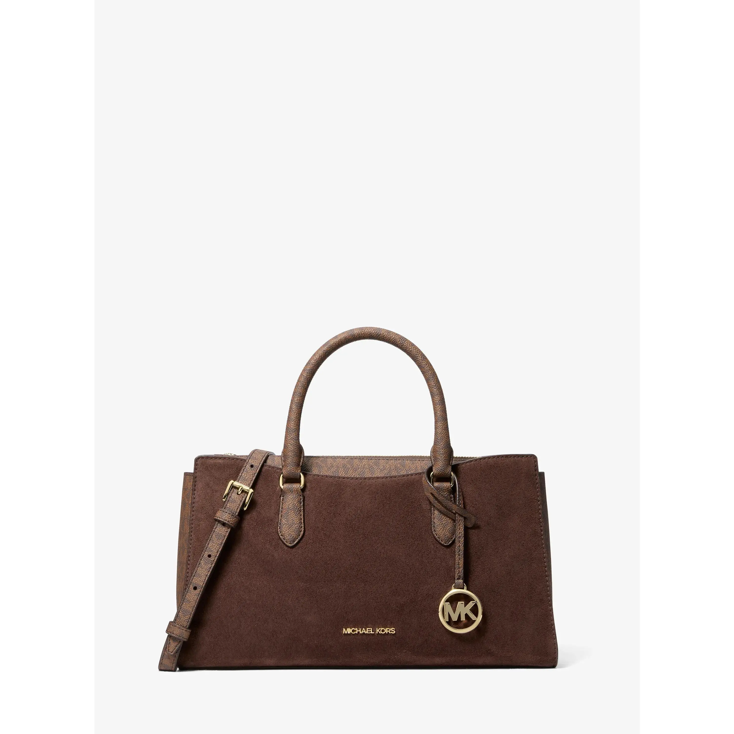 Arden Medium Signature Logo Top-Zip Satchel