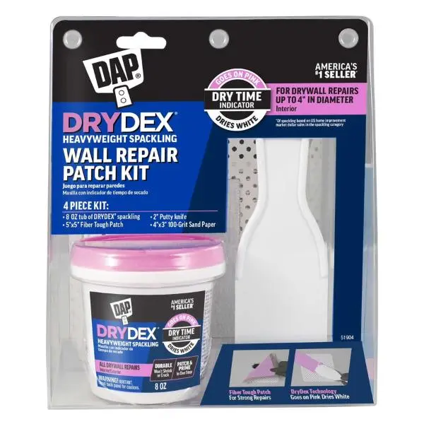DAP DryDex 8 oz Pink/White Dry Time Indicator Spackling Plaster Patch Kit All Purpose