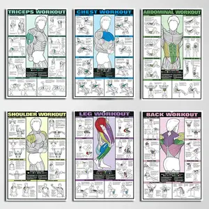 Muscle Training Poster, Muscle Training Chart, Fitness Poster, Gym Decoration Painting, Wall Art for Home Gym, Modern Art Design, Ornaments