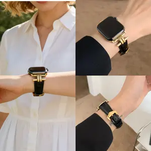 Soft Gold Crocodile Leather Watch Band, Watch Straps, Compatible with 38mm,40mm,41mm,42mm,44mm,45mm,46mm,49mm, Unisex Casual Style, Fits Iwatch Ultra Series Apple Watch, redefined. All occas