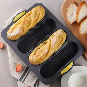 1Pc 4-Wave Baguette Baking Tray, Hot Dog Hamburger Toast Mold for Homemade Bread & Holiday Baking