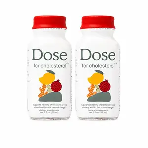 DOSE Cholesterol Support Liquid Shots 2 Pack, 2 fl oz Each – Heart Health Supplement with CoQ10, Pomegranate, Turmeric Curcumin & Amla – Helps Maintain Healthy LDL Levels, Supports Cardiovascular Wellness, Vegan Formula, Daily Drink