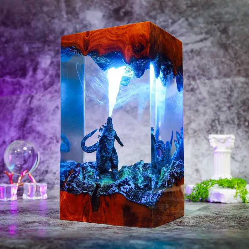Handcrafted God.zilla King Monster Figurines Diorama with Atomic
