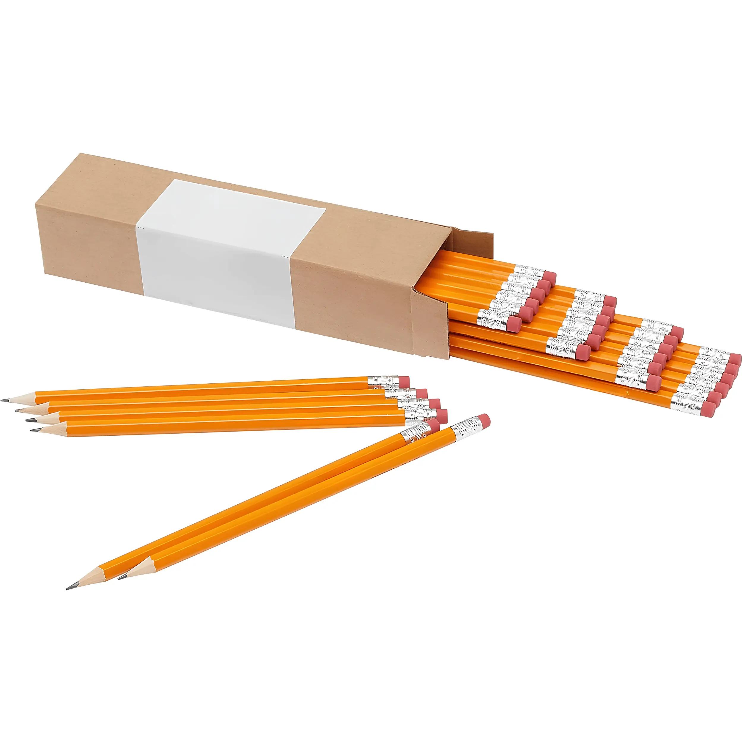 Wood Cased #2 Pencils with Erasers, Pre Sharpened HB Soft Lead Pencils for Writing, Drawing and Sketching, Yellow School Pencils for Students, Teachers, Classroom, Office and Everyday Use