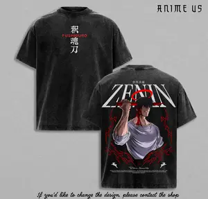 Toji Fushiguro Zenin Clan Jujutsu Kaisen Washed T Shirt | Sorcerer Killer Anime Graphic Tee | Japanese Manga Streetwear | Heavy Cotton Oversized Shirt for Anime Fans