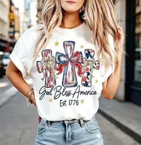 God Bless America Women T-shirt 250 Years America Anniversary USA 250th Birthday Gift Shirt Memorial Independence Day 4th of July Men Women Cotton Tee Shirt,100% cotton,Unisex Crew neck T-shirt for Men And Women,Great Gift for Friends &family Casual Fashi