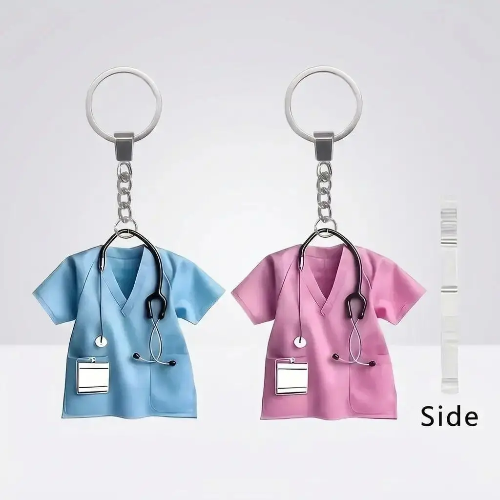 Nurse Keychain Stethoscope Shaped Personalized Medical Badge Holder Clip, Cute Hospital ID Card Holder Lanyard Accessory, Durable Lightweight Nursing Pendant Gift for Nurse Graduation, Christmas, Valentine’s Day & Daily Work Use summerwins