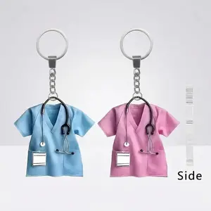 Nurse Keychain Stethoscope Shaped Personalized Medical Badge Holder Clip, Cute Hospital ID Card Holder Lanyard Accessory, Durable Lightweight Nursing Pendant Gift for Nurse Graduation, Christmas, Valentine’s Day & Daily Work Use summerwins