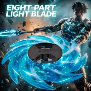 Eight-point light wheel | Giant of Light - Ace weapon | Seven-color glowing rotating realistic light wheel stress relief toy | Suitable for children and adults, role-playing, costume parties | Halloween, birthday, and Easter gift. Includes USB cable.