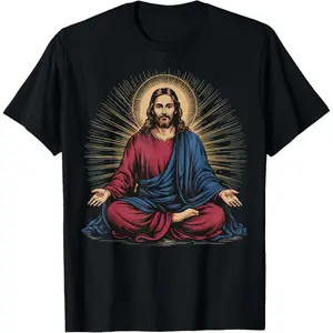 100% Cotton Jesus Meditating Christian Meditation T-Shirt