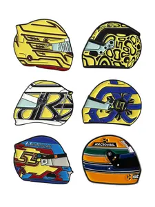 F1 Driver Helmet Enamel Badge, Perfect Fashion Accessory for F1 Fans, Racing Sports Enthusiasts, and Race Car Driver Collectors