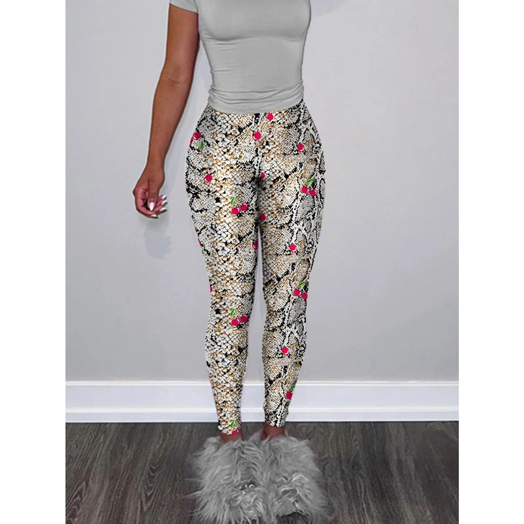 Polyester with shiny snake pattern