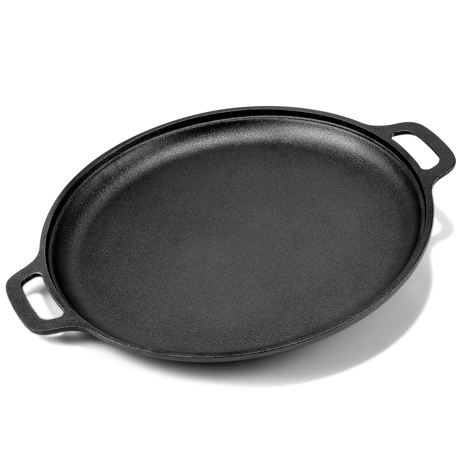 Cast Iron Grill Pan with Handles for Cooking and Baking