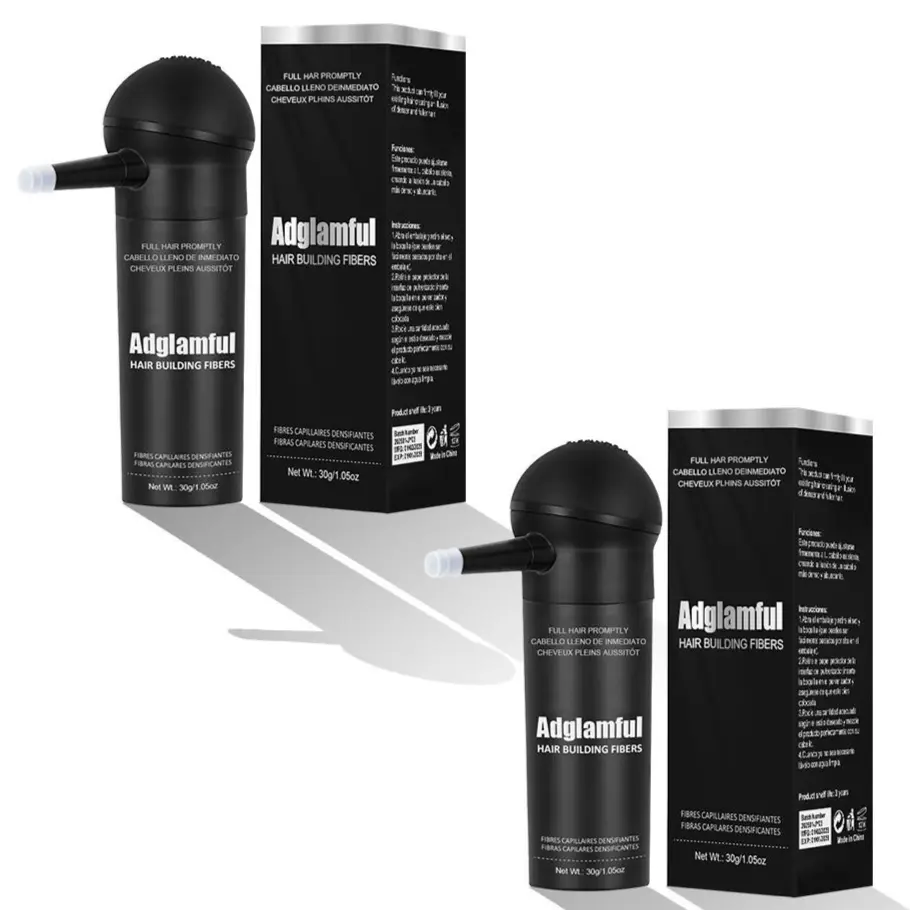 Adglamful 2-Pack Men's Hair Building Fiber Powder, Instantly Thickens for Immediate Fullness | Spray Nozzle Design | Easy to Use and Clean | Volumizing Styling Powder for Men