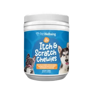 Pet Wellbeing Itch & Scratch Chewies for Dogs - Supports Healthy Itch Response to Occasional Skin Allergies, Skin Health, Chinese Pearl Barley, Phellodendron - Veterinarian-Formulated 90 Soft Chews