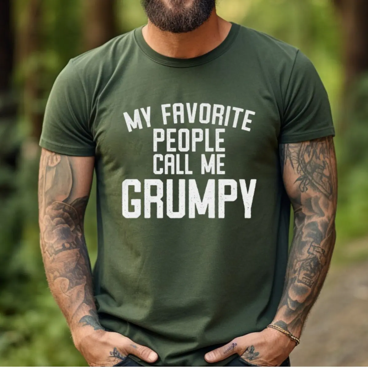 My Favorite People Call Me Grumpy T Shirt, Funny Grumpy Shirt, Grandpa Gift, Grandfather Tshirt, Fathers Day Gift For Grandparents, Unisex Long Sleeve Crewneck Tee, Casual Clothing