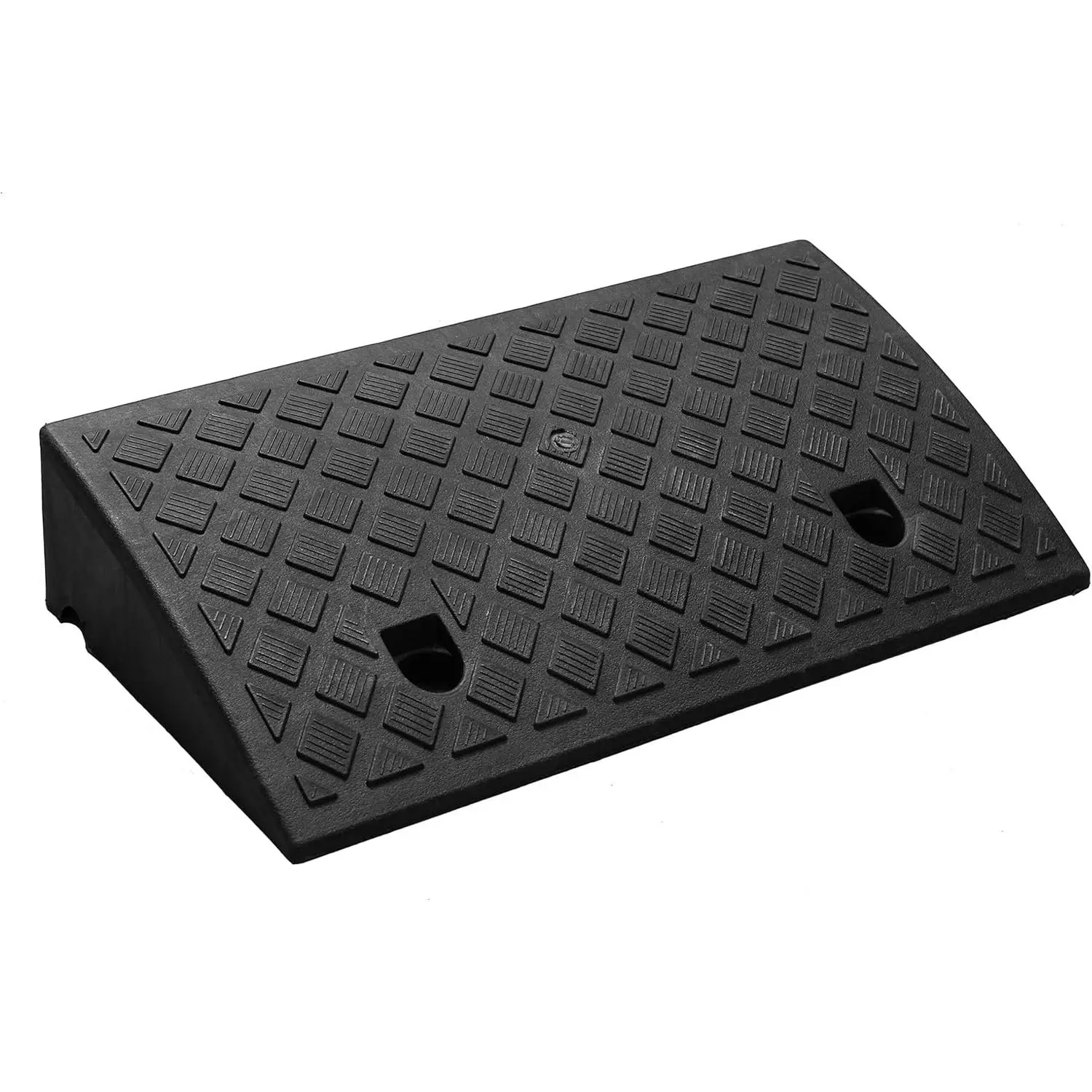 Synthetic Plastic Curb Ramp, 2200 lbs Load Capacity, Portable Lightweight Heavy Duty for Driveway Garage Loading Dock, Textured Surface, Integrated Mounting Holes, Angled Tracks for Walkers/Scooters Automotive Transportation Access