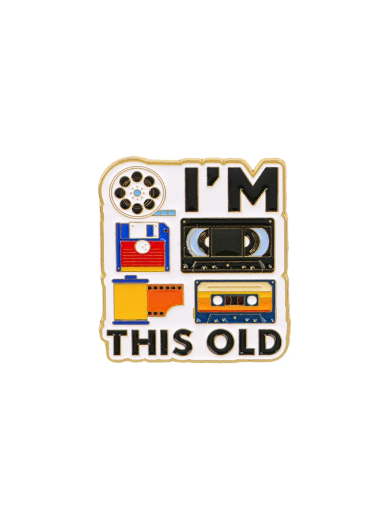 I'm This Old Tape Badge Pin Brooches, Alloy Brooch Pin, Cartoon English Quote Design, Unisex Daily Wear Decoration, Perfect Gift for Family Friends
