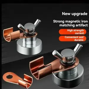 Magnetic Grounding Head Set, 1-4 Piece Ground Device for Weld Machines, Durable Magnets & Secure Clamps, Essential Welding Tools