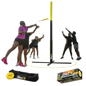 Disc It: Ultimate 4-10 Player Disc Game with Collapsible Pole & Easy Folding Penalty Zone for Yard Games on Any Surface