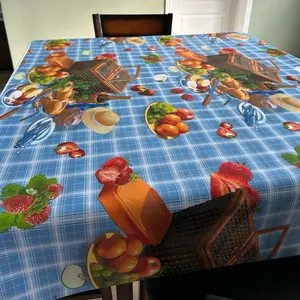 Heavy Duty Vinyl Tablecloth with Polyester Backing Waterproof Oil-Proof Plastic Table Cloth Stain-Resistant Wipeable Rectangle or Square Table Cover for Indoor and Outdoor