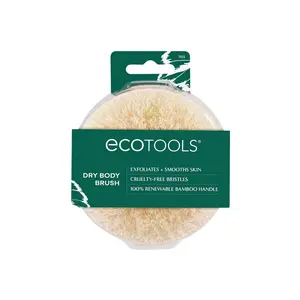 EcoTools Dry Body Brush for Smooth Glowing Skin – Best Exfoliating Body Brush to Remove Dead & Flaky Skin, Boost Circulation & Lymphatic Drainage, Natural Bristles, Eco-Friendly Vegan Cruelty-Free Spa Skincare Essential