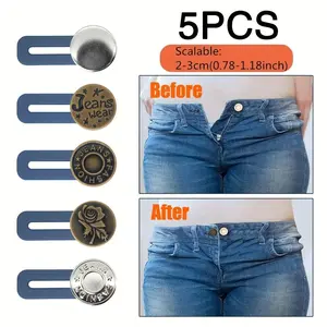 Random style pants - waist expansion gadget for jeans. Elastic waistband adjustment button that can be adjusted by pulling. Adjustable extension belt without tools.