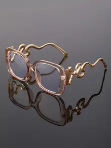 New Fashion Dark Retro Metal Square Snake Frame Sunglasses, Unisex Party Glasses, Street Style, Casual, High-End Look, Daily Wear