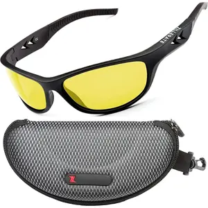 Night Vision Driving Glasses - Anti Glare HD Polarized Yellow Tinted Sunglasses for Men & Women