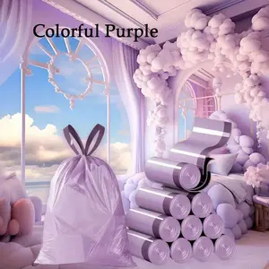 Colorful Garbage Bag, 100pcs/roll Drawstring Design Garbage Bag, Portable Garbage Bag for Kitchen, Bathroom, Bedroom, Living Room, Home Use