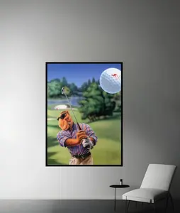 Camel Poster , Vintage Poster , Camel Joe Playing Golf , Retro Art , 45773 154