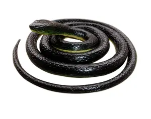Realistic Rubber Black Snake 52 Inch Long Scare Toy
