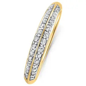 3/8Ct Diamond Pave Wedding Ring Stackable Anniversary Band 14k Gold Lab Grown