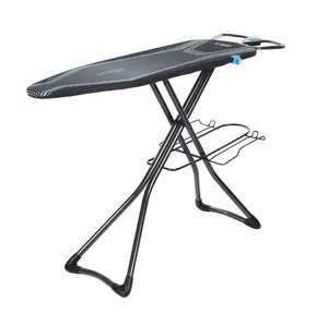Minky Ergo Plus Ironing Board 48" x 15" Black MultiErgo Rack with Loop Leg, Prozone Cover, and Flex Guide for Comfort and Stability