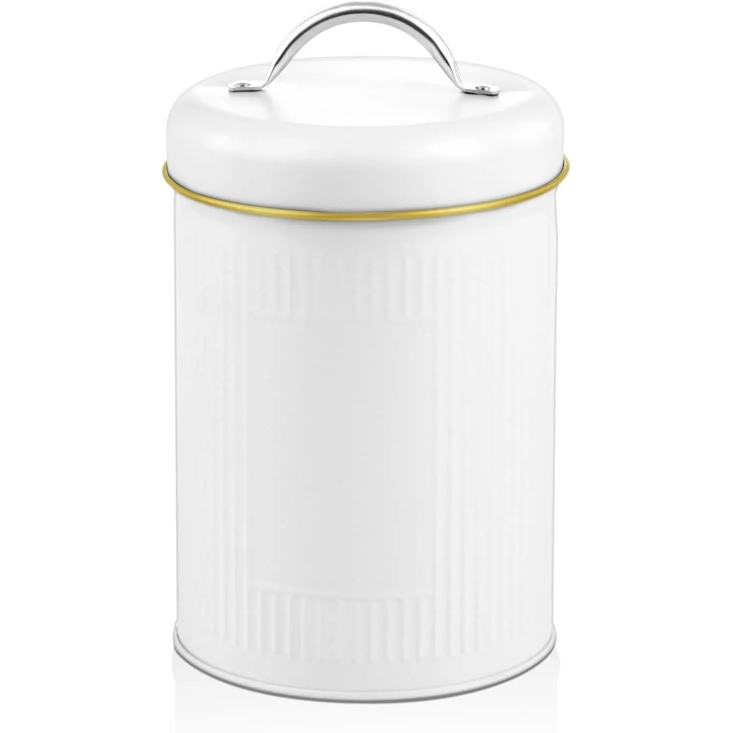 Coffee Canister Storage Container, 42 Oz Vintage Coffee Bean Airtight Jar with Lids, Food Tins with 12 Label Stickers, Kitchen Counter Pantry Organization for Candy Sugar Cookie Tea