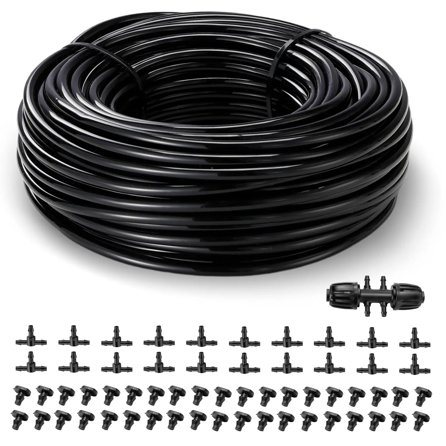 ipow Drip Irrigation Tubing, Flexible Water Line with a Sturdy Design for Outdoor Gardens, Allows for Customizing Size, Landscaping