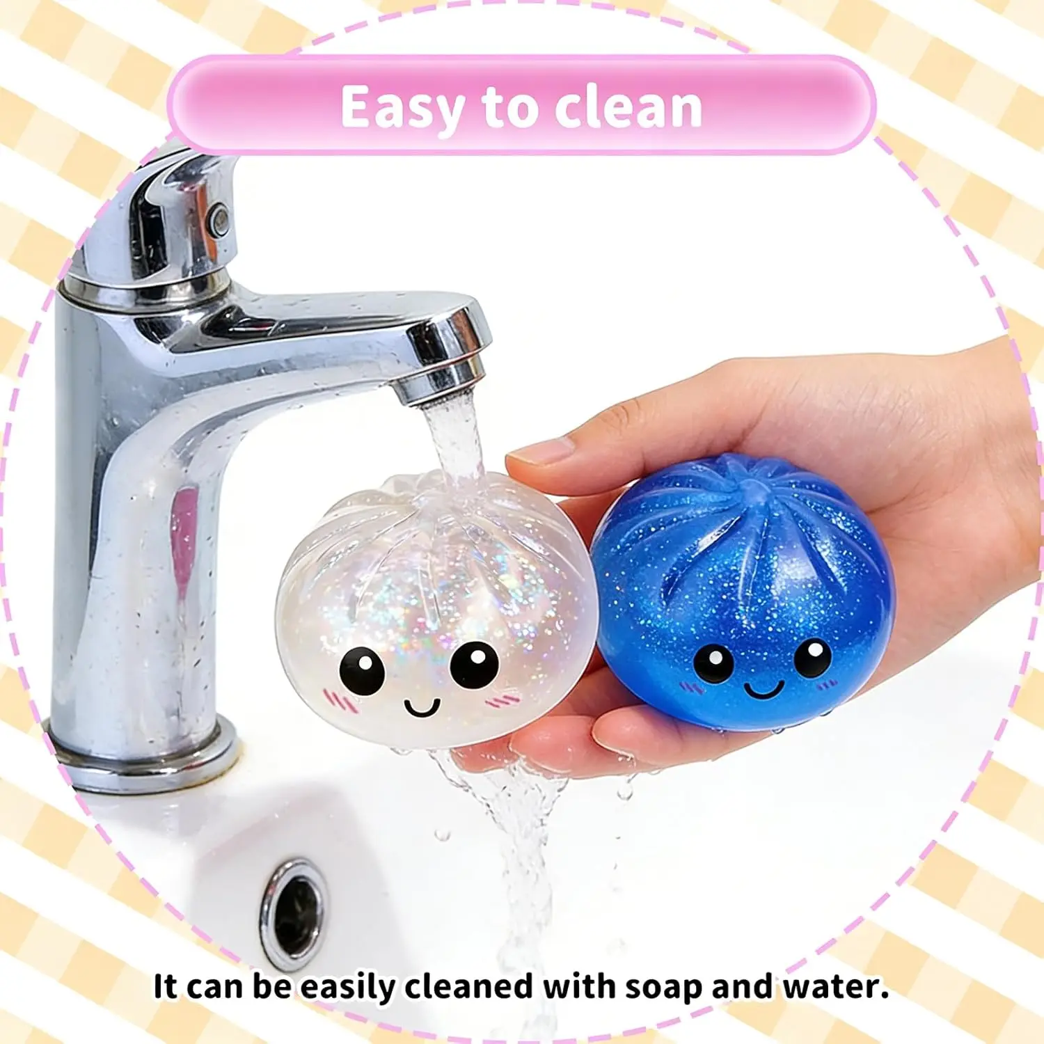 Dumpling Squishy,2026 New Glitter Dumpling Stress Relief Toy with Steamer Box for Stress Relief Dumpling Squishy,2026 New Glitter Dumpling Stress Relief Toy with Steamer Box for Stress Relief